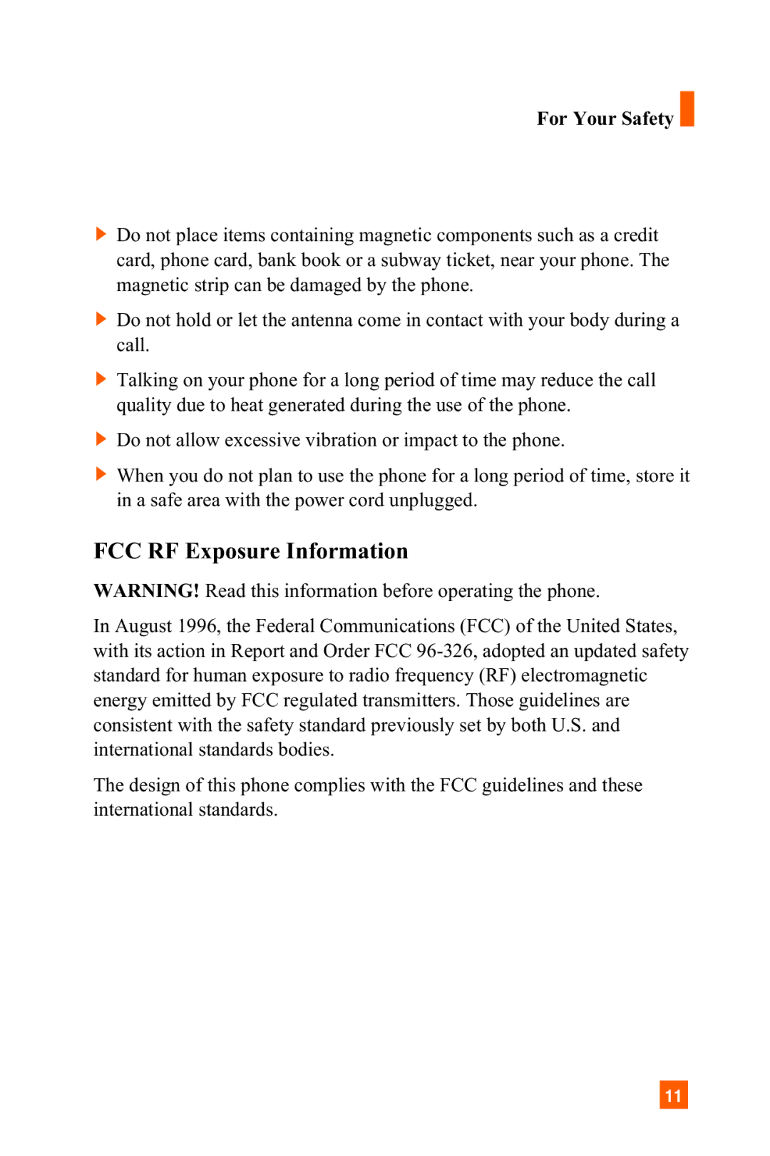 LG Electronics C1300 manual FCC RF Exposure Information 