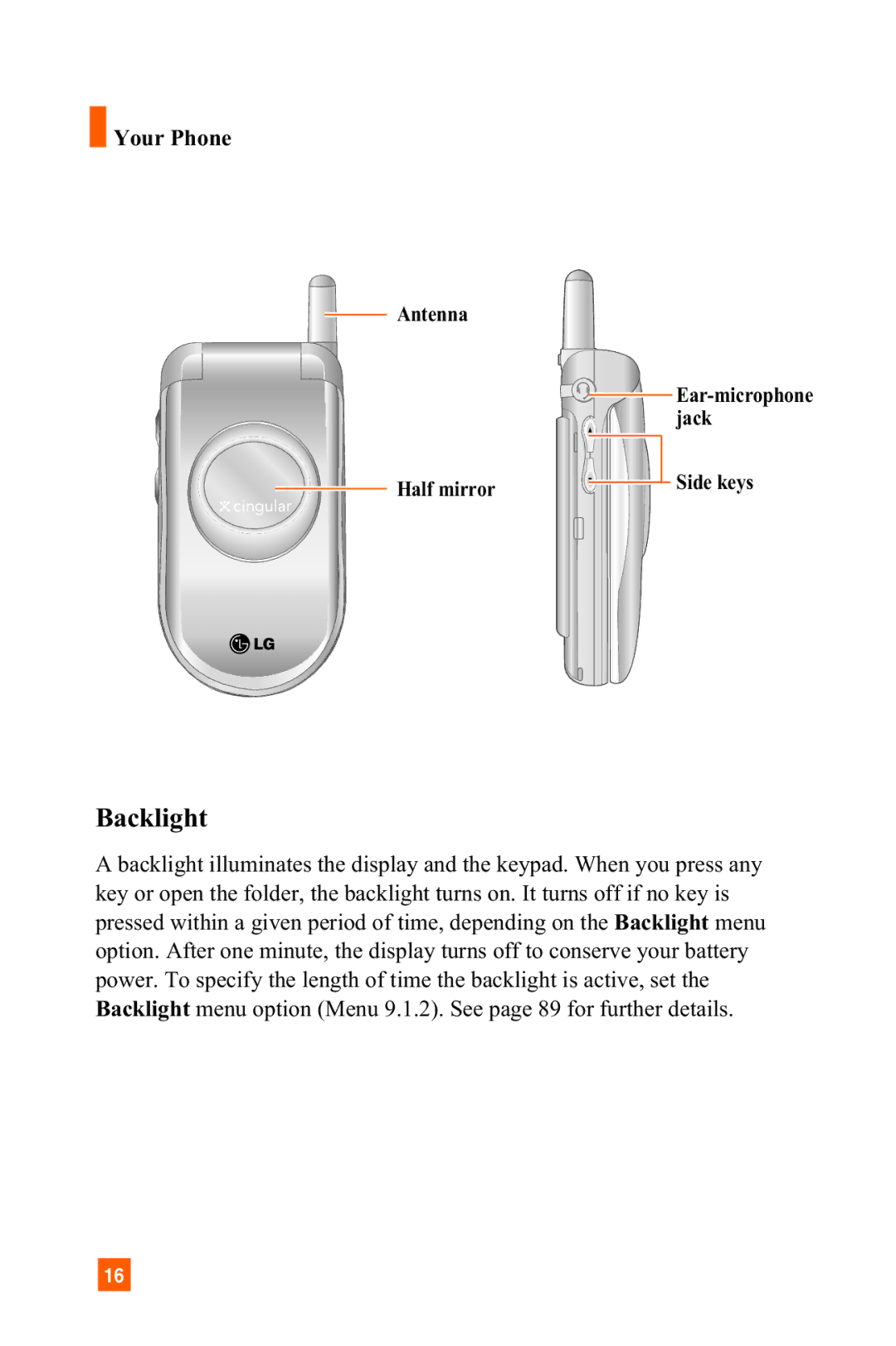 LG Electronics C1300 manual Backlight 