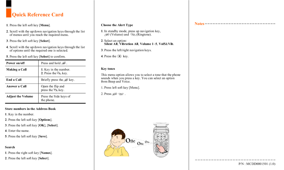 LG Electronics C1300 manual Quick Reference Card 