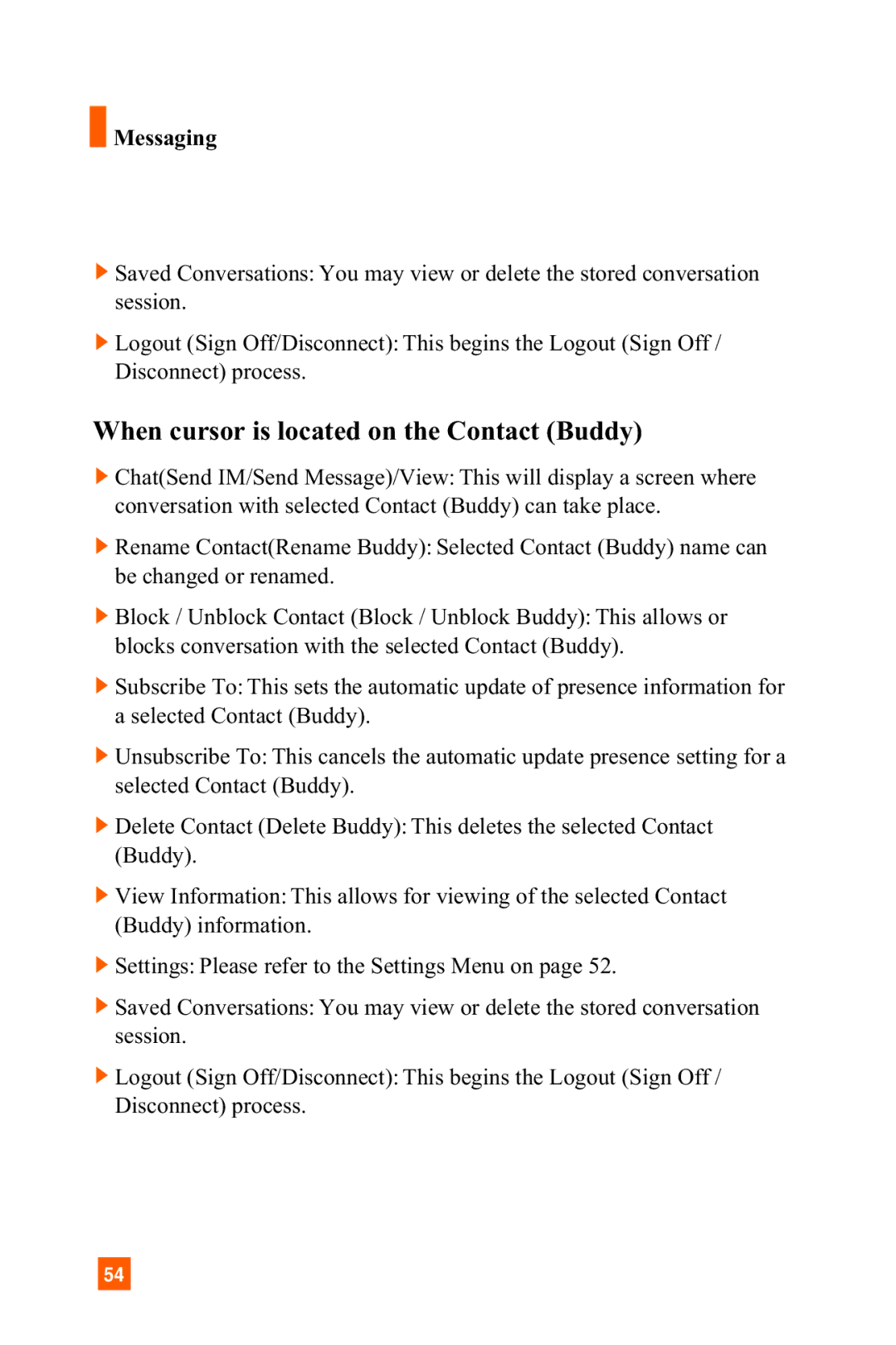 LG Electronics C1300 manual When cursor is located on the Contact Buddy 