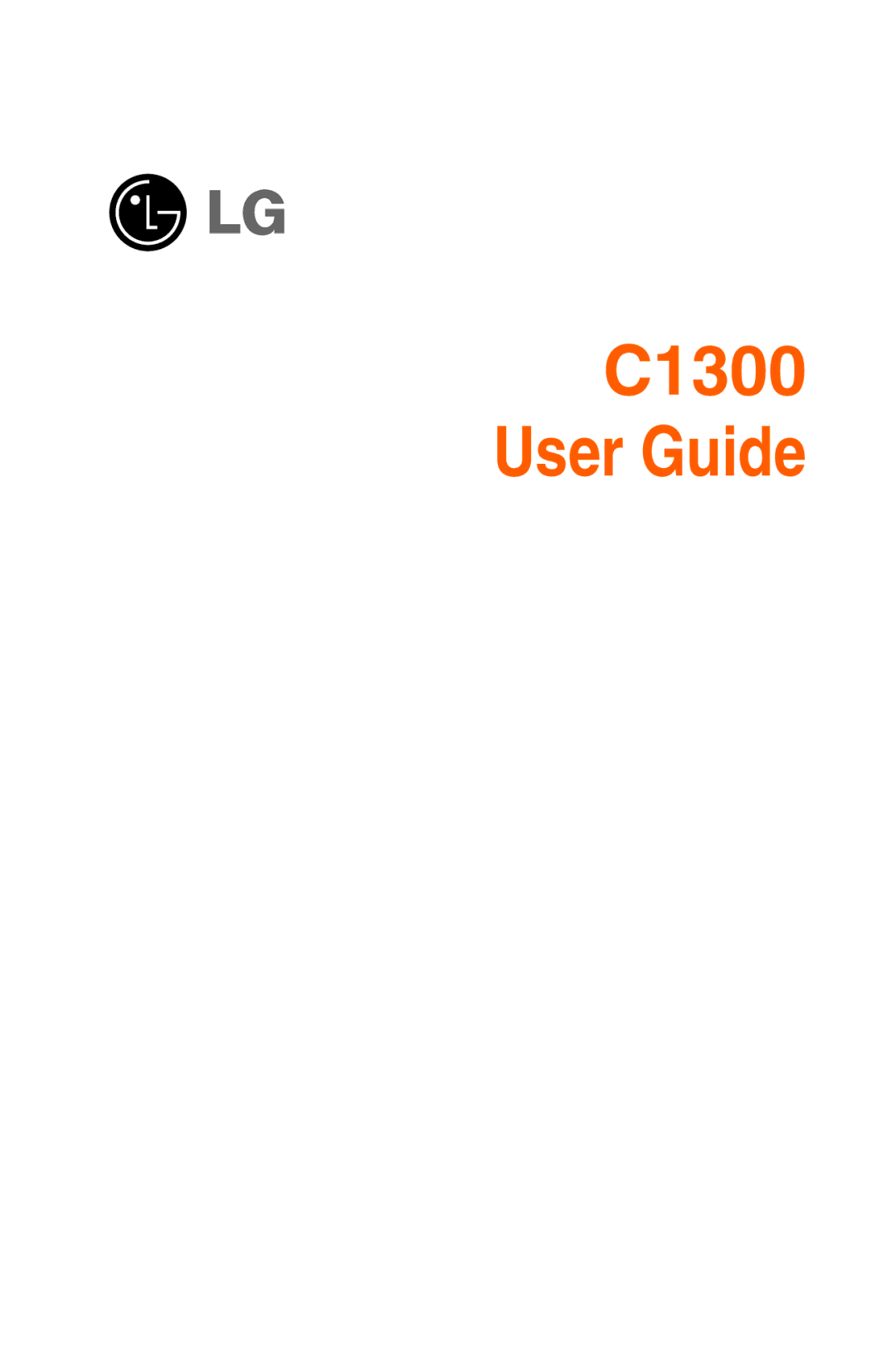 LG Electronics manual C1300 User Guide 