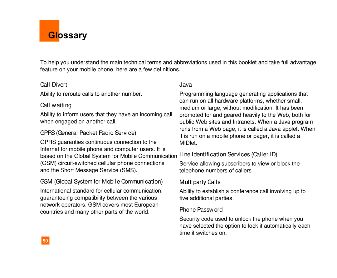 LG Electronics C1300I manual Glossary 