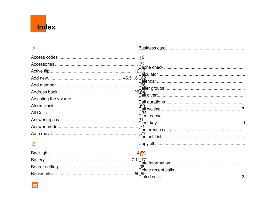 LG Electronics C1300I manual Index 