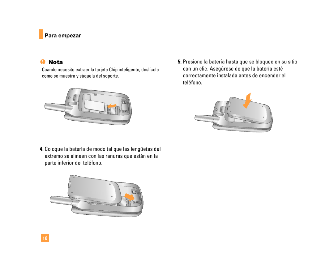 LG Electronics C1500 manual Para empezar Nota 