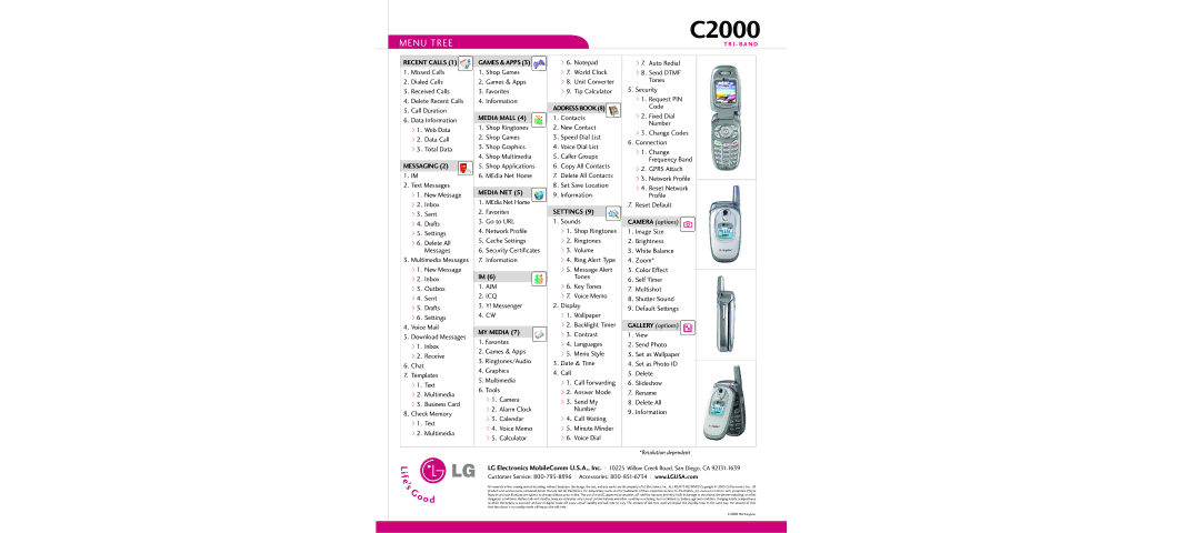 LG Electronics C2000 warranty Games & Apps 