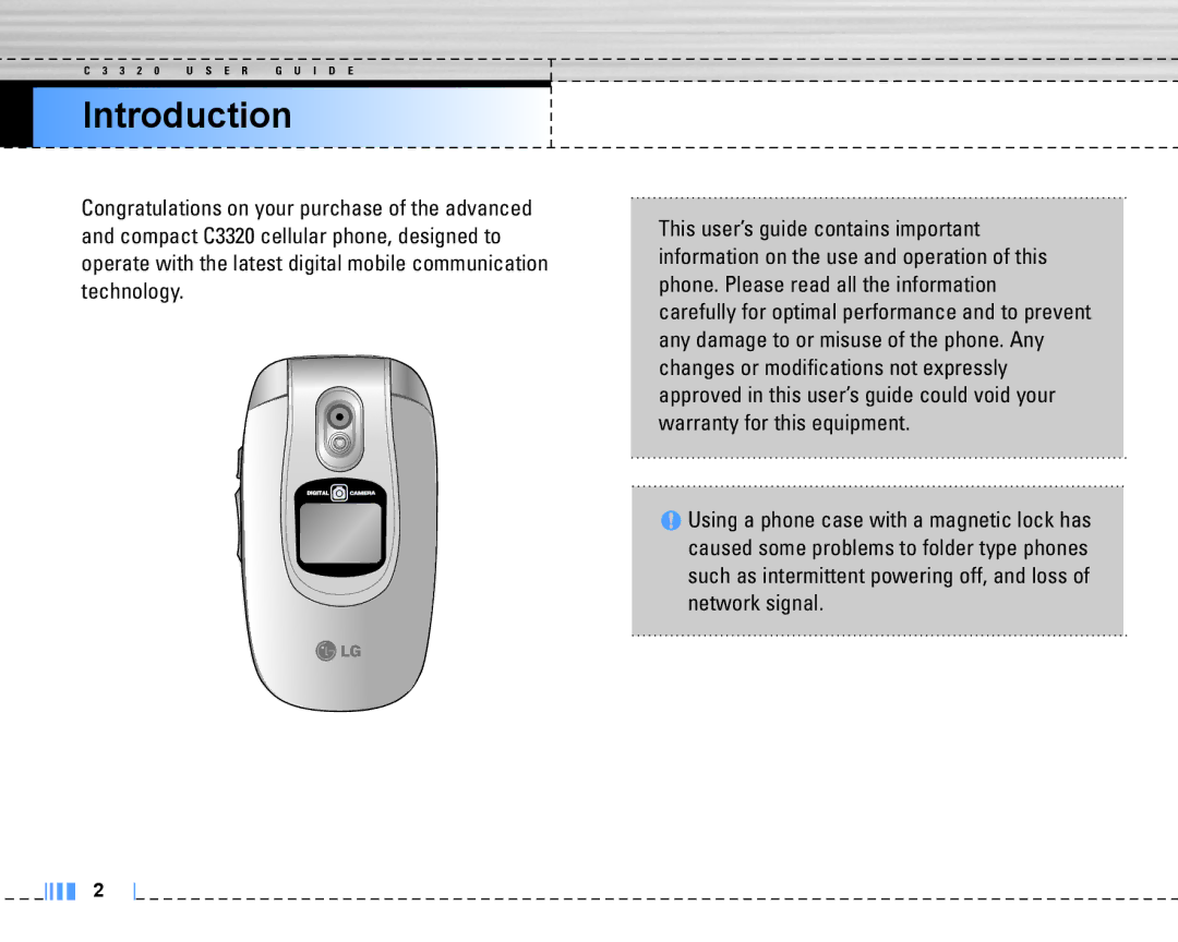 LG Electronics C3320 manual Introduction 