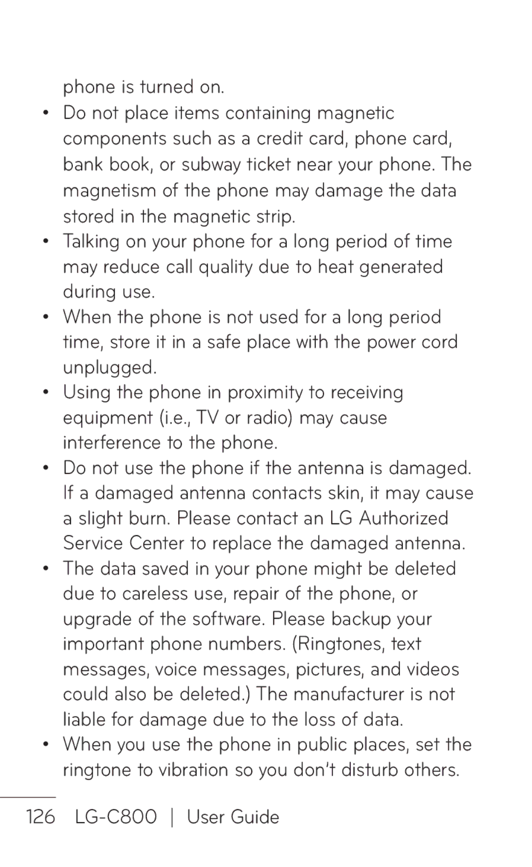 LG Electronics manual LG-C800 User Guide 