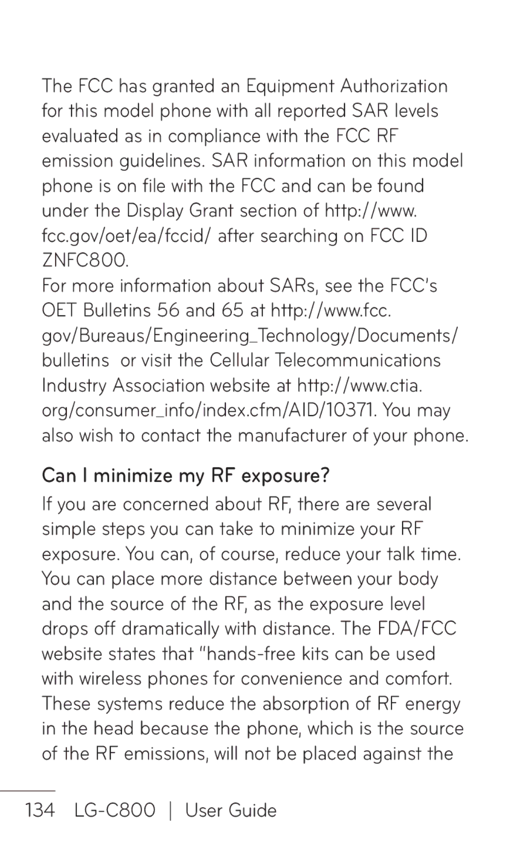 LG Electronics C800 manual Can I minimize my RF exposure? 