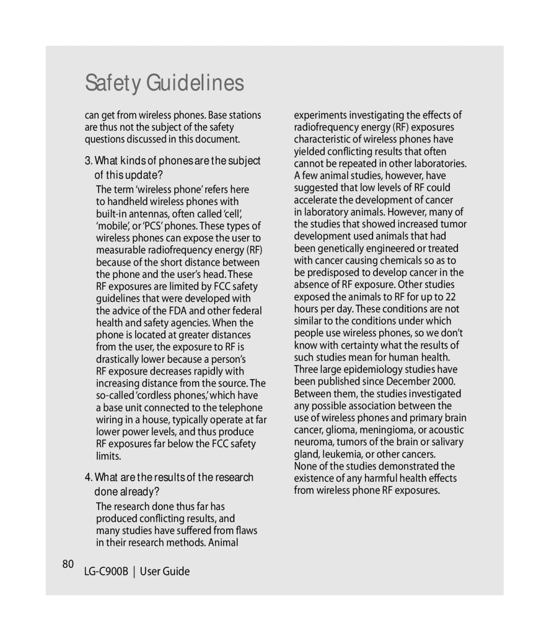 LG Electronics C900B manual What kinds of phones are the subject of this update? 