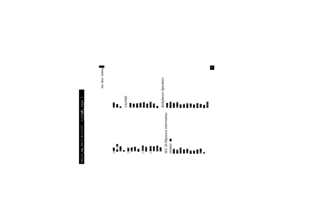 LG Electronics CE110 manual FCC RF Exposure Information, Body-worn Operation 