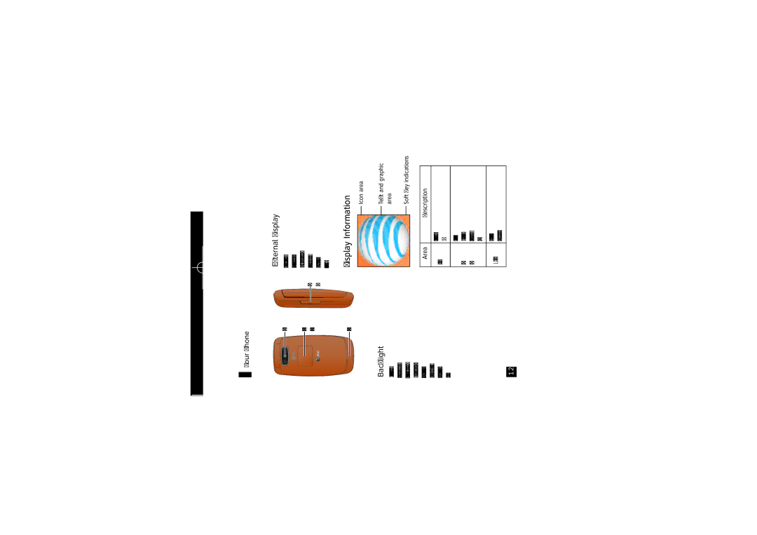 LG Electronics CE110 manual Display Information, External Display, Backlight, Area Description 