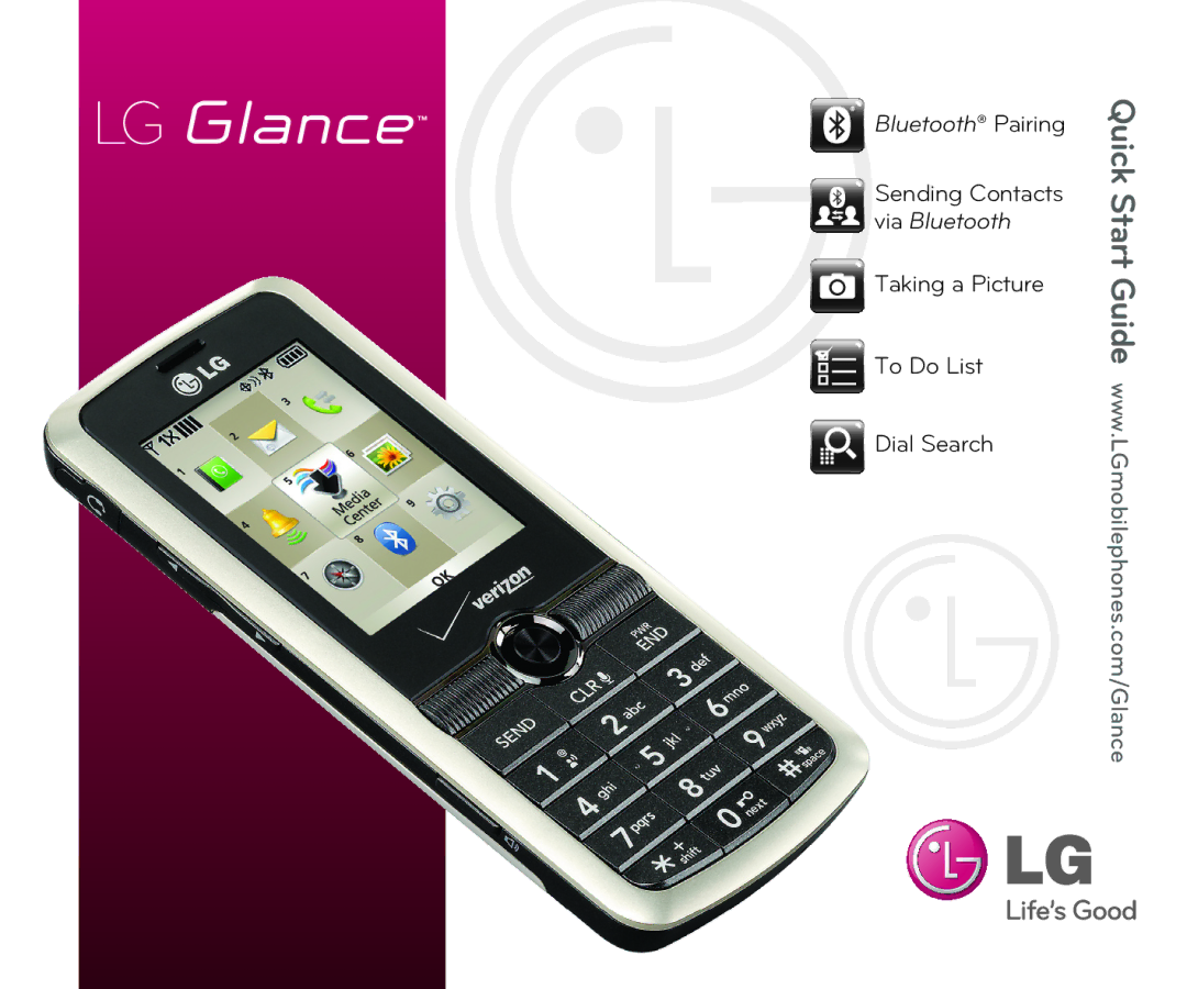 LG Electronics Cell Phone quick start Bluetooth Pairing 