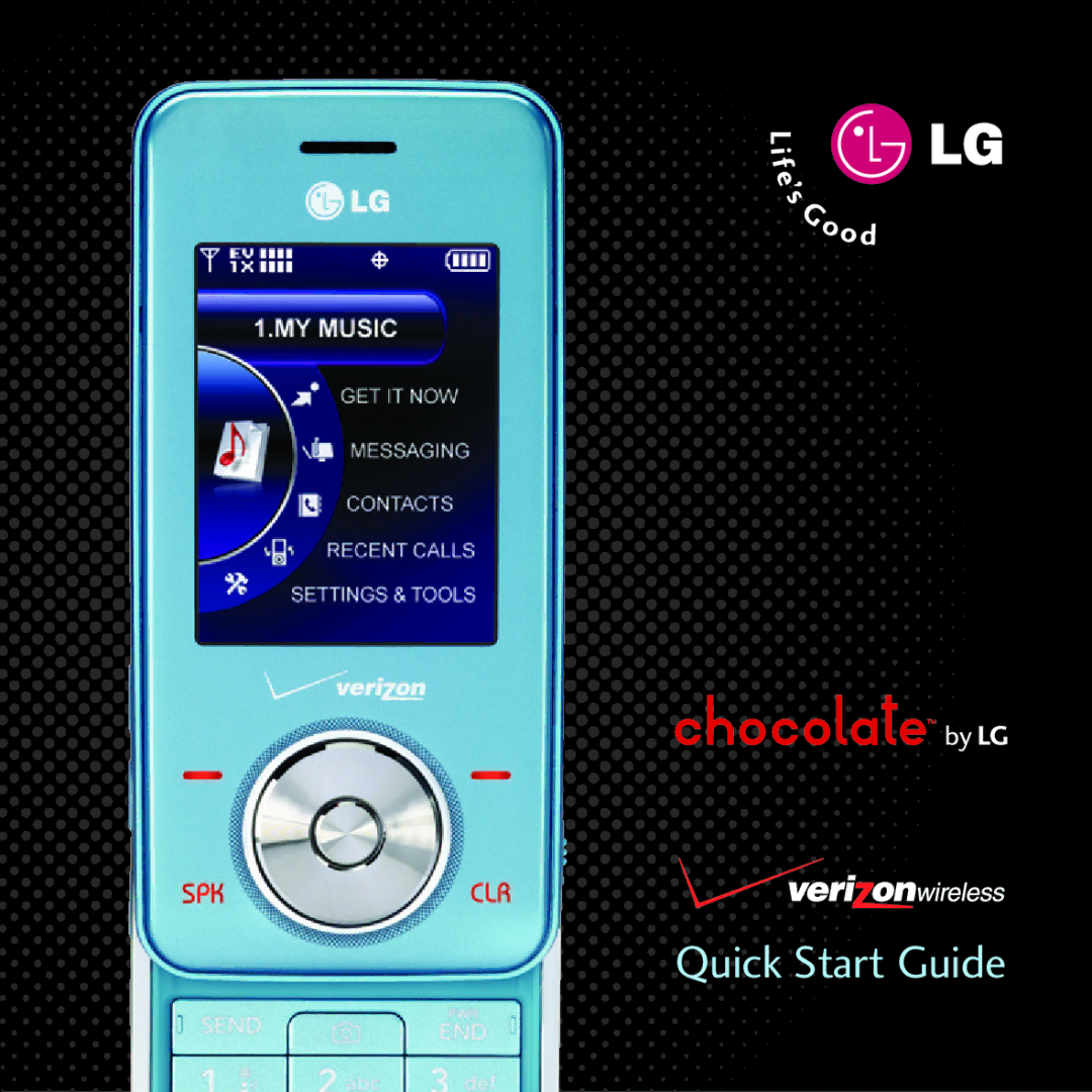 LG Electronics Chocolate - Blue Ice quick start Quick Start Guide 