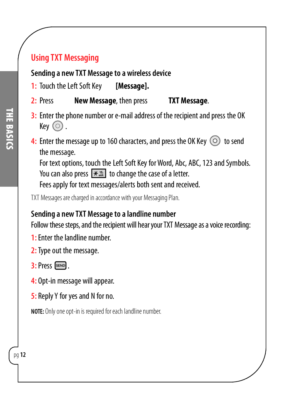 LG Electronics Chocolate manual Using TXT Messaging, Sending a new TXT Message to a wireless device 