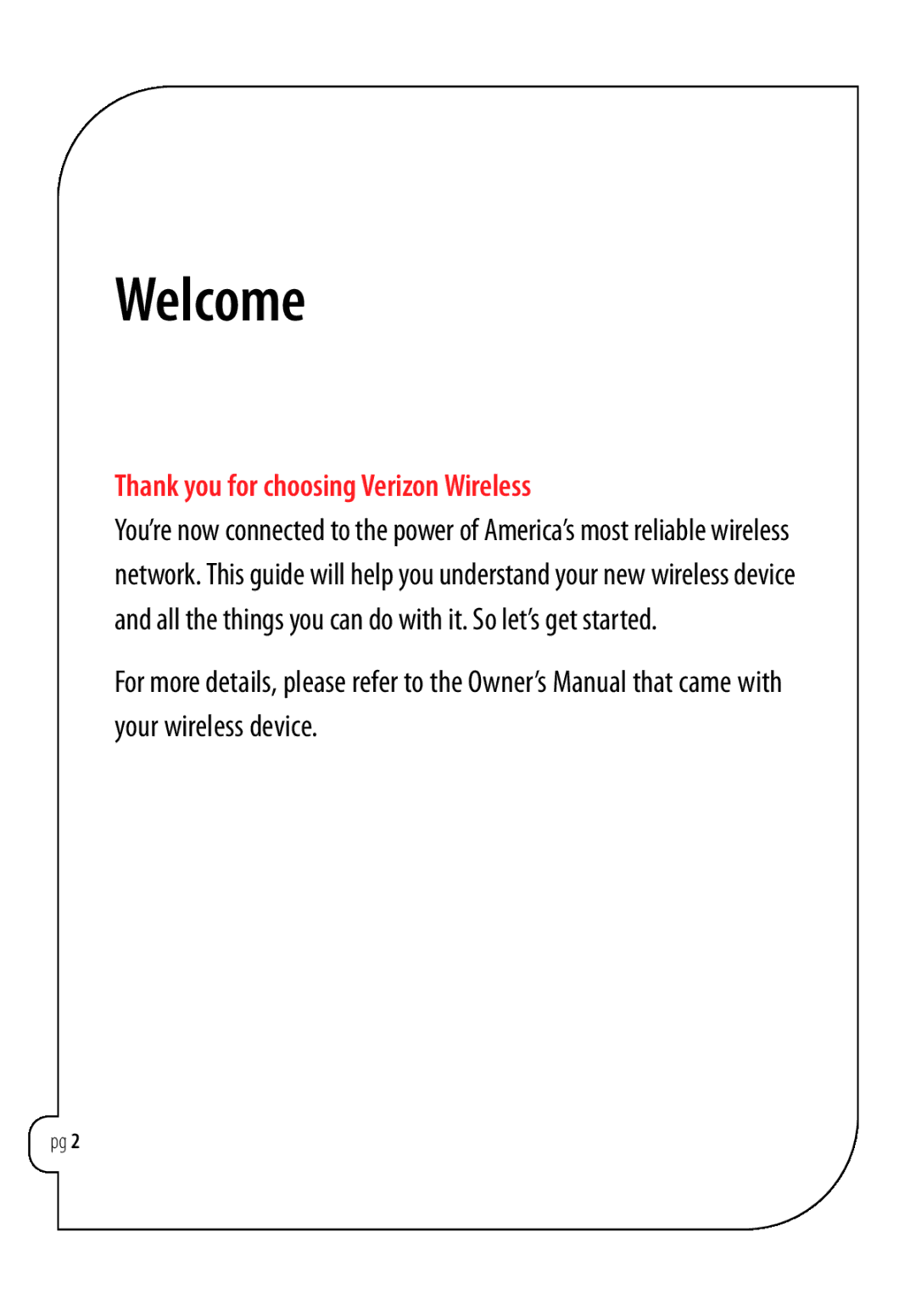 LG Electronics Chocolate manual Welcome, Thank you for choosing Verizon Wireless 