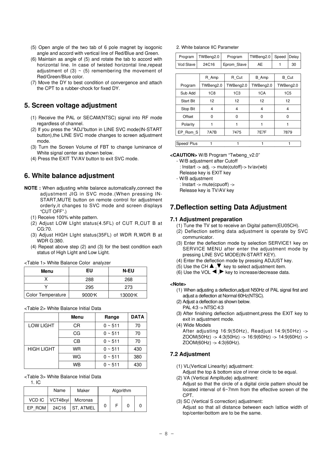 LG Electronics CT-29M65VE service manual Adjustment preparation, 1CA 