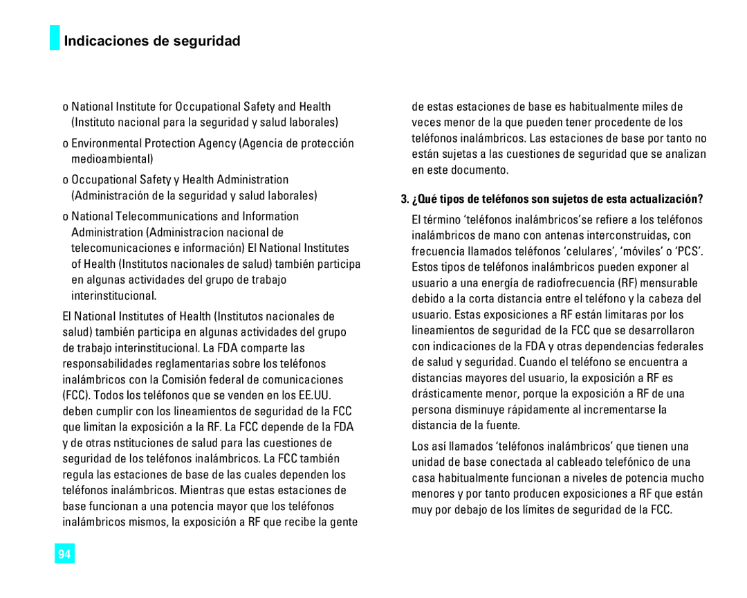 LG Electronics CU500 manual ¿Qué tipos de teléfonos son sujetos de esta actualización? 