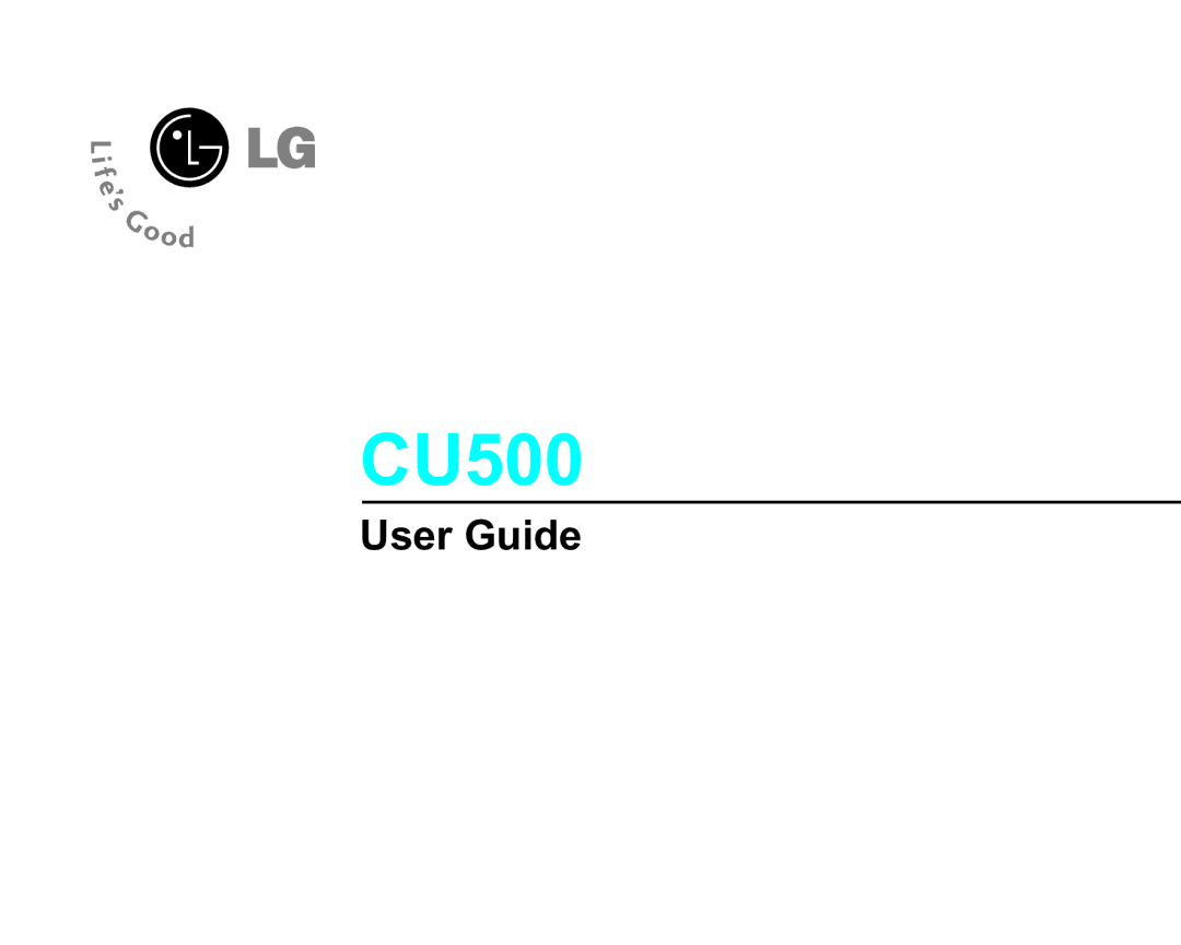 LG Electronics CU500 manual 