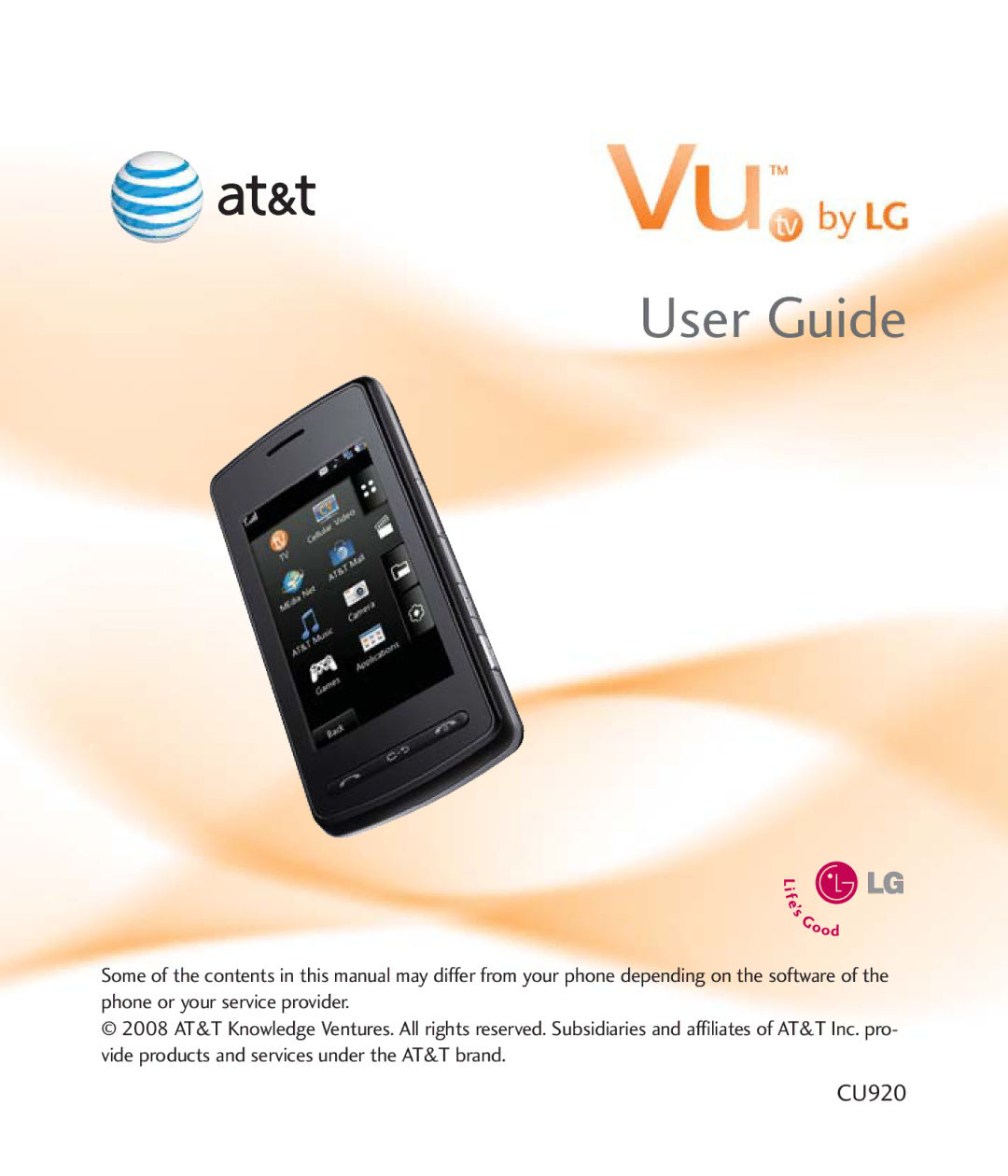 LG Electronics CU920 manual User Guide 