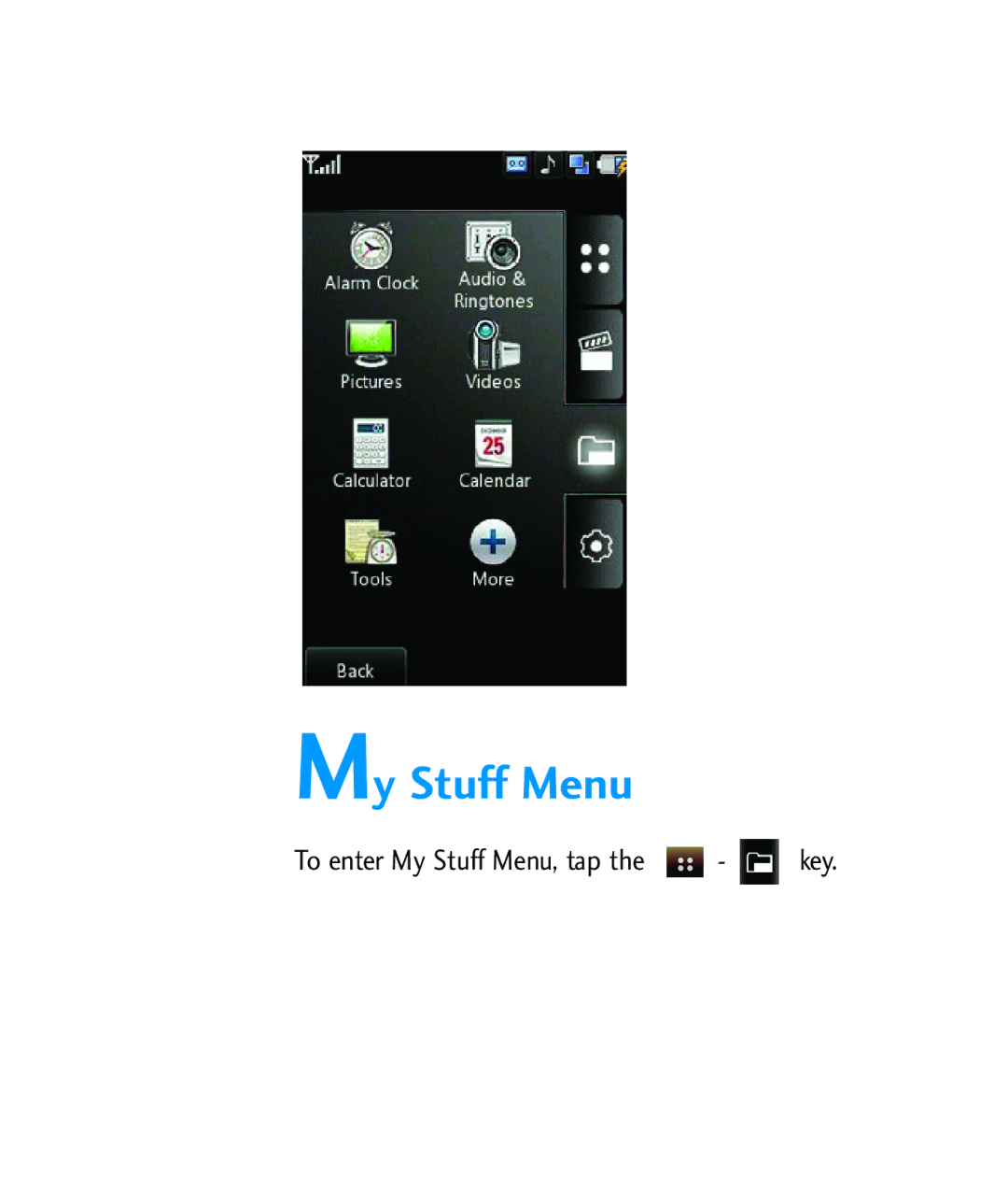 LG Electronics CU920 manual My Stuff Menu 