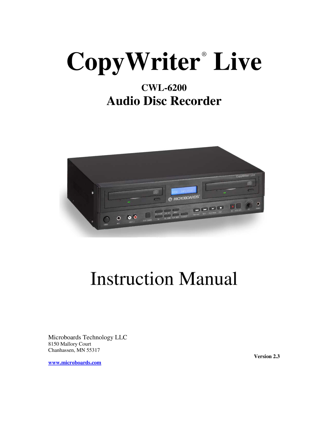 LG Electronics CWL-6200 instruction manual CopyWriter Live 