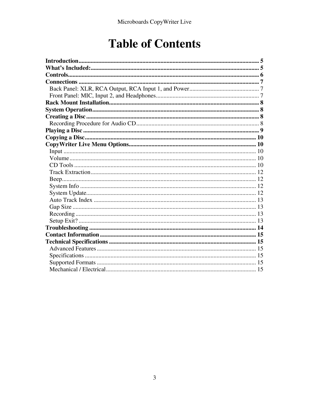 LG Electronics CWL-6200 instruction manual Table of Contents 