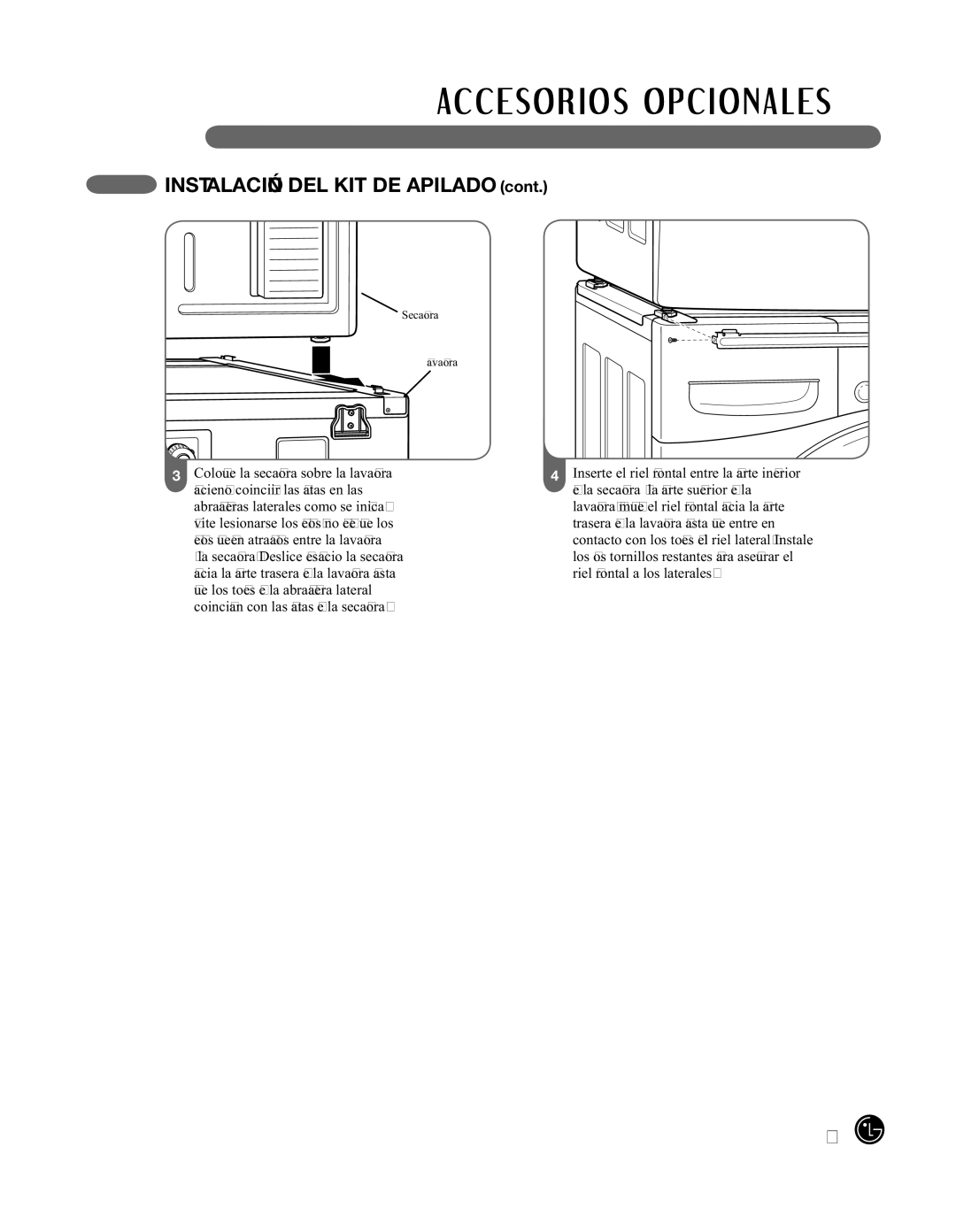 LG Electronics D2102L, D2102R, D2102W, D2102S, DLE2101W, DLE2101R, DLE2101S, DLE2101L, 3828EL3004T manual Secadora Lavadora 