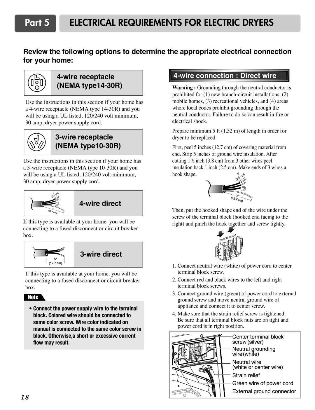 LG Electronics D2526W manual Wire connection Direct wire, Wire direct 