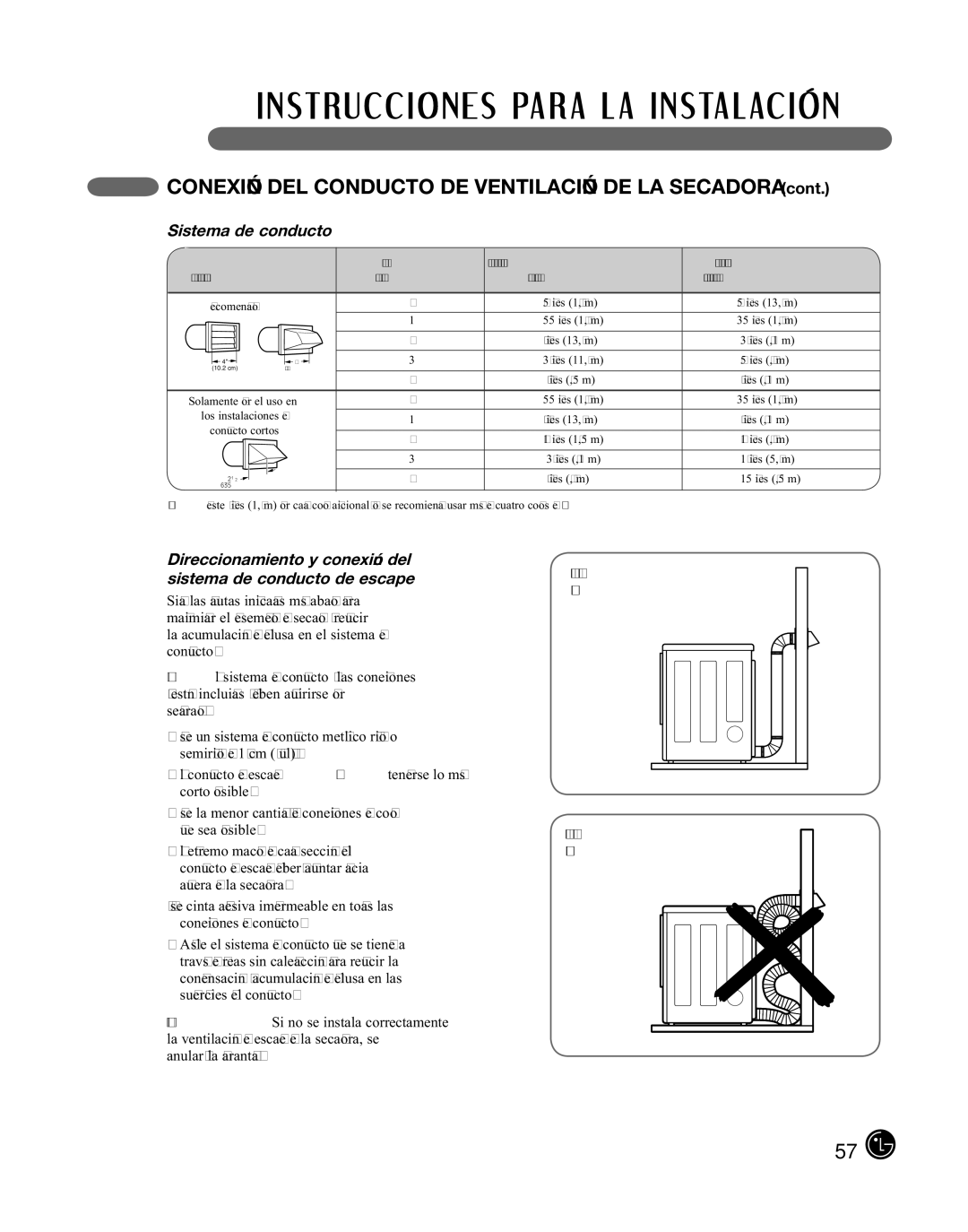 LG Electronics D2702W, D2702V, 3828EL3010Y manual Sistema de conducto, Correcta, Incorrecta 