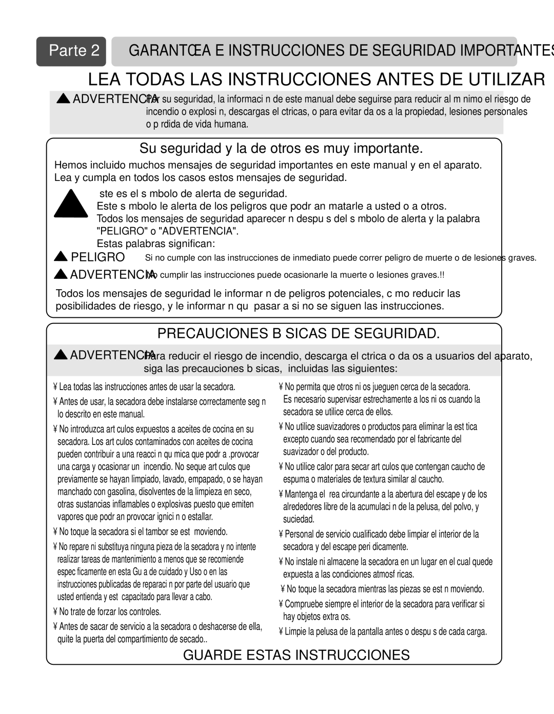 LG Electronics D3744W, D3744S manual Precauciones Básicas DE Seguridad, Guarde Estas Instrucciones 