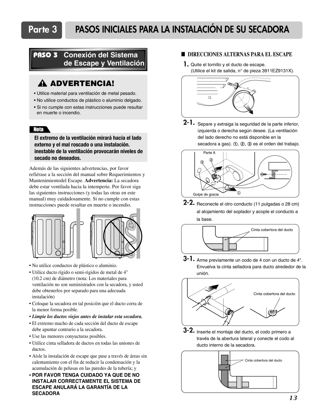 LG Electronics D3744W, D3744S manual Advertencia 