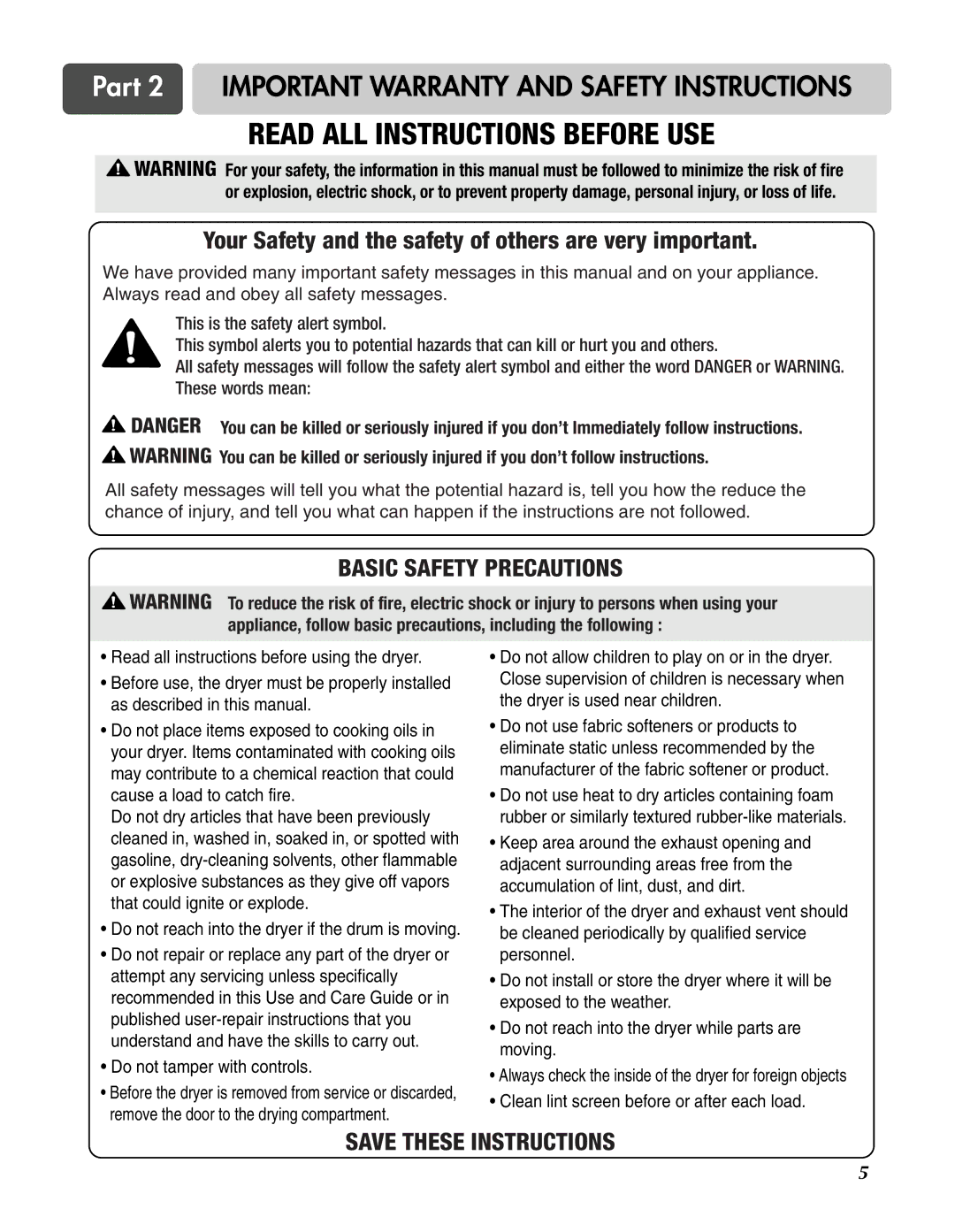 LG Electronics D3744W, D3744S manual Read ALL Instructions Before USE, Basic Safety Precautions 