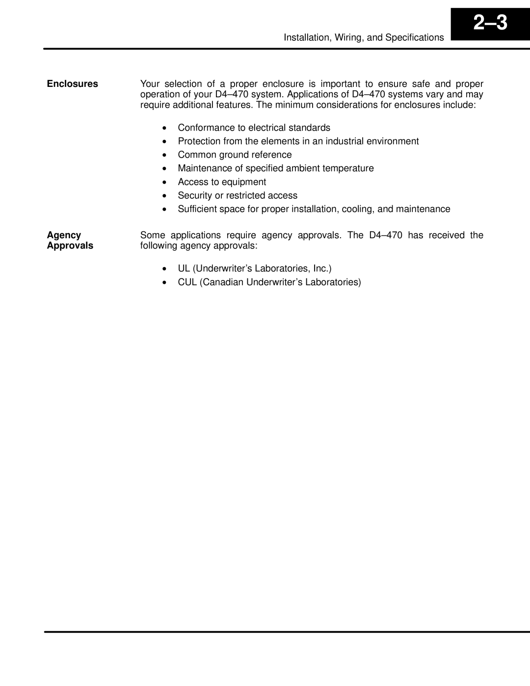 LG Electronics D4470 user manual Enclosures, Agency, Approvals 