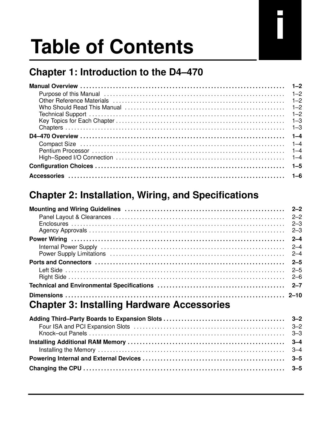 LG Electronics D4470 user manual Table of Contents 