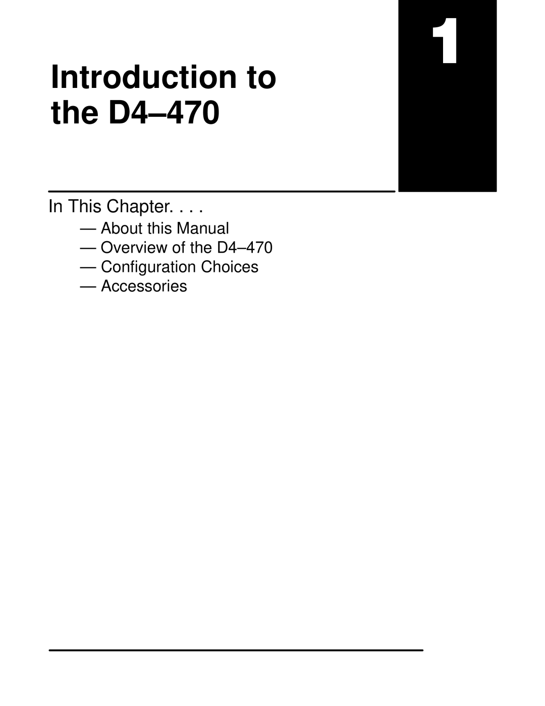 LG Electronics D4470 user manual Introduction to the D4-470, This Chapter 