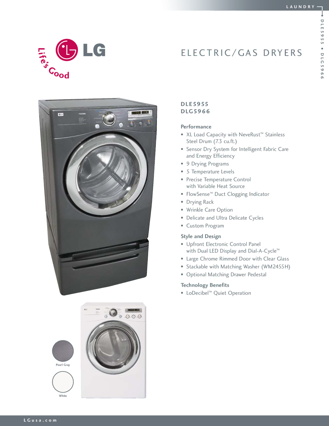 LG Electronics D5966 manual LG 59, Performance, Style and Design, Technology Benefits 