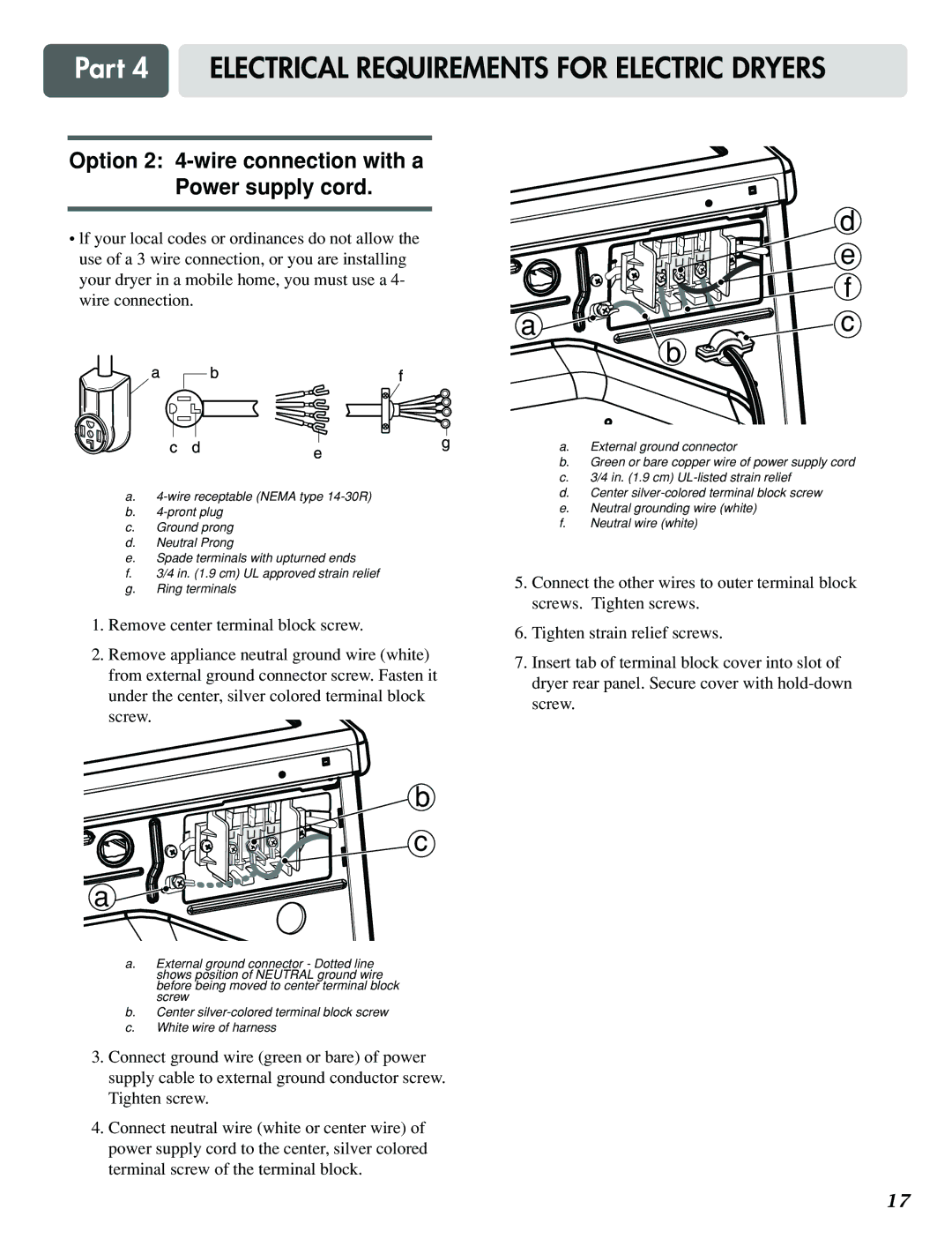 LG Electronics D5988W, D5988B, D3788W manual Option 2 4-wire connection with a Power supply cord 