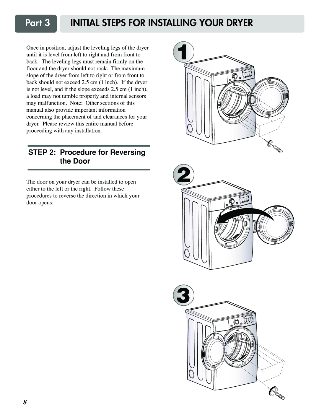 LG Electronics D5988W, D5988B, D3788W manual Procedure for Reversing the Door 