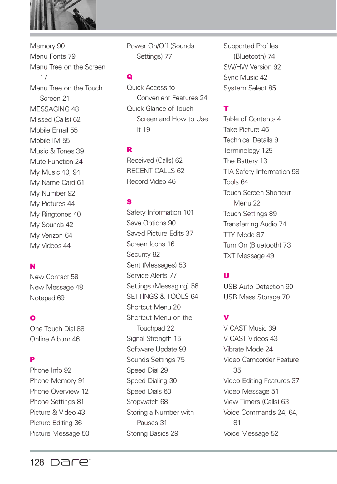 LG Electronics Dare manual 128, Messaging 