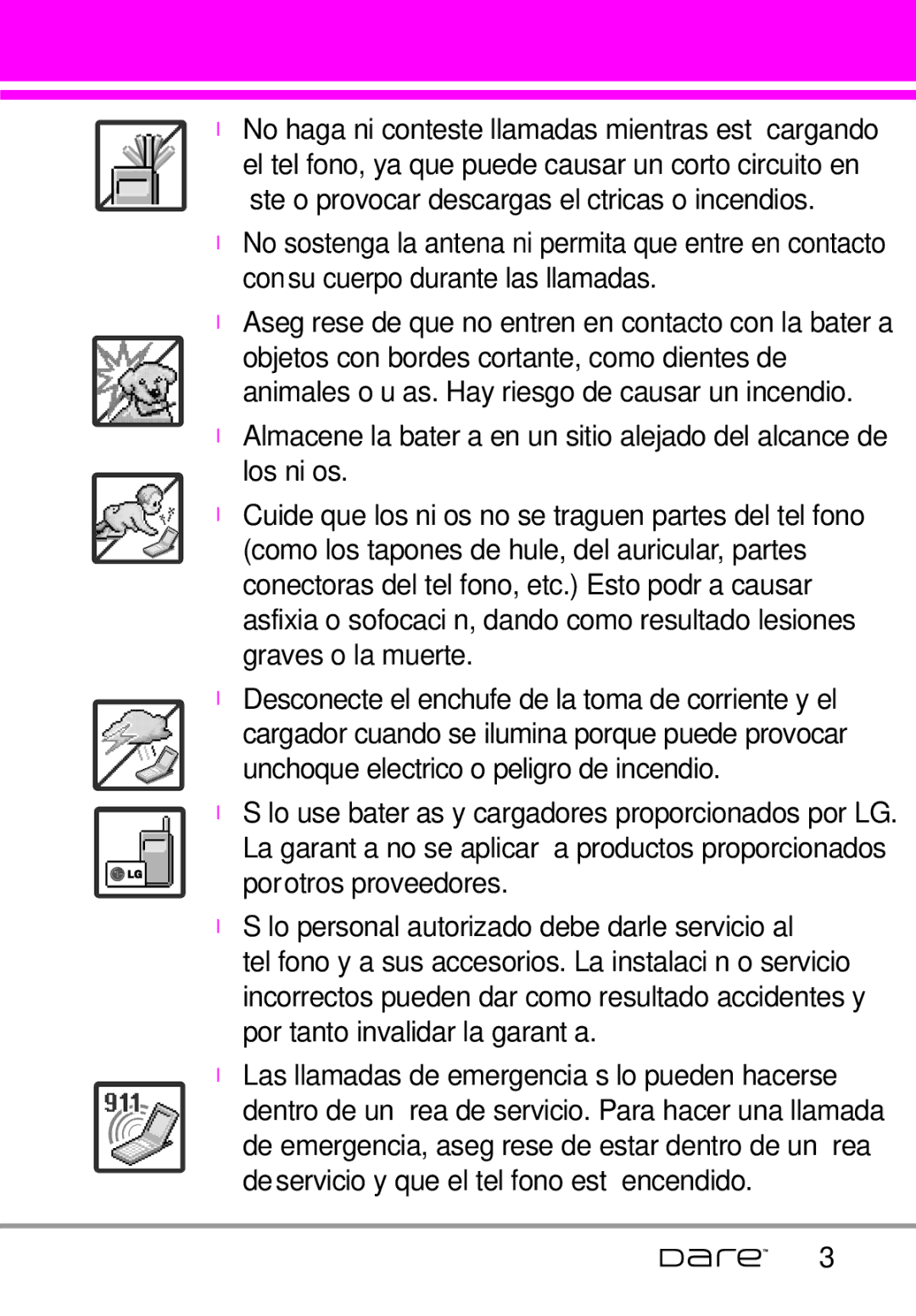 LG Electronics Dare manual 