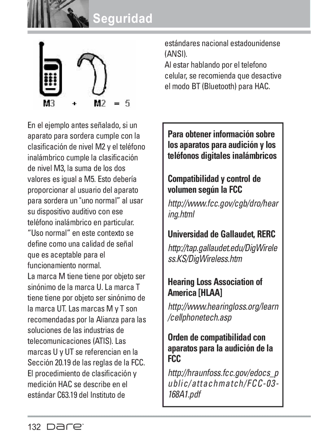 LG Electronics Dare manual Estándares nacional estadounidense Ansi, 132 