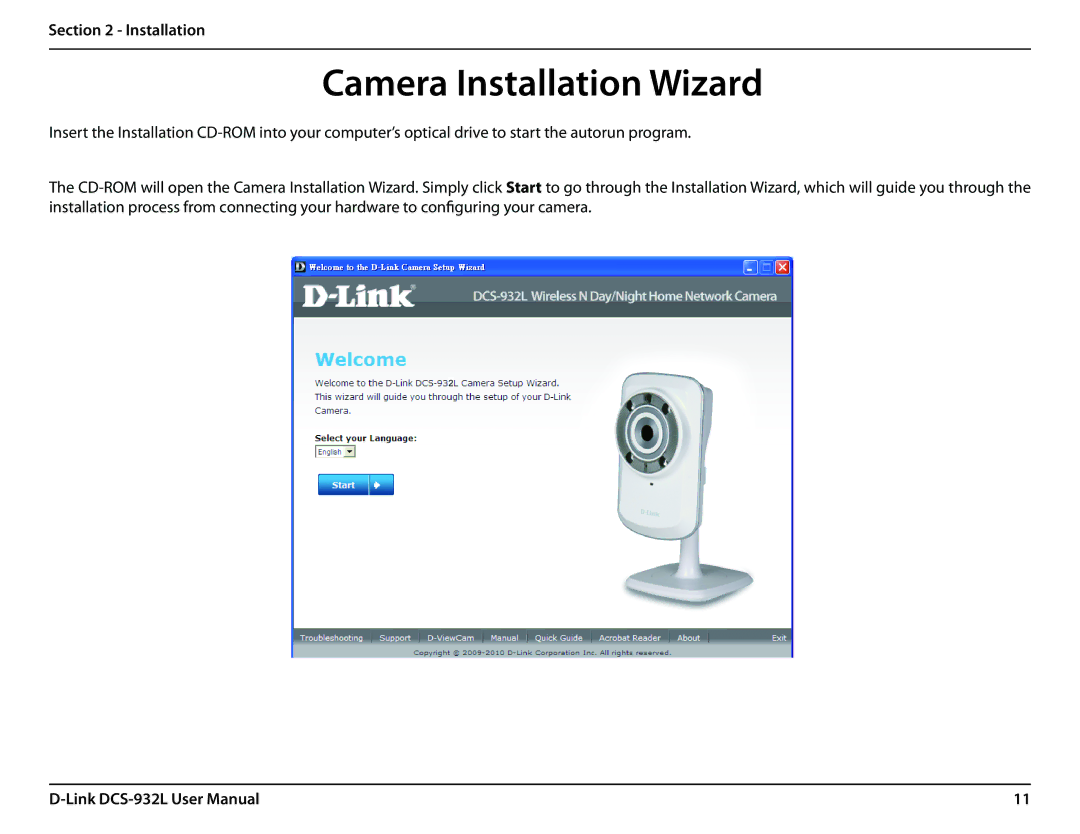 LG Electronics DCS-932L user manual Camera Installation Wizard 