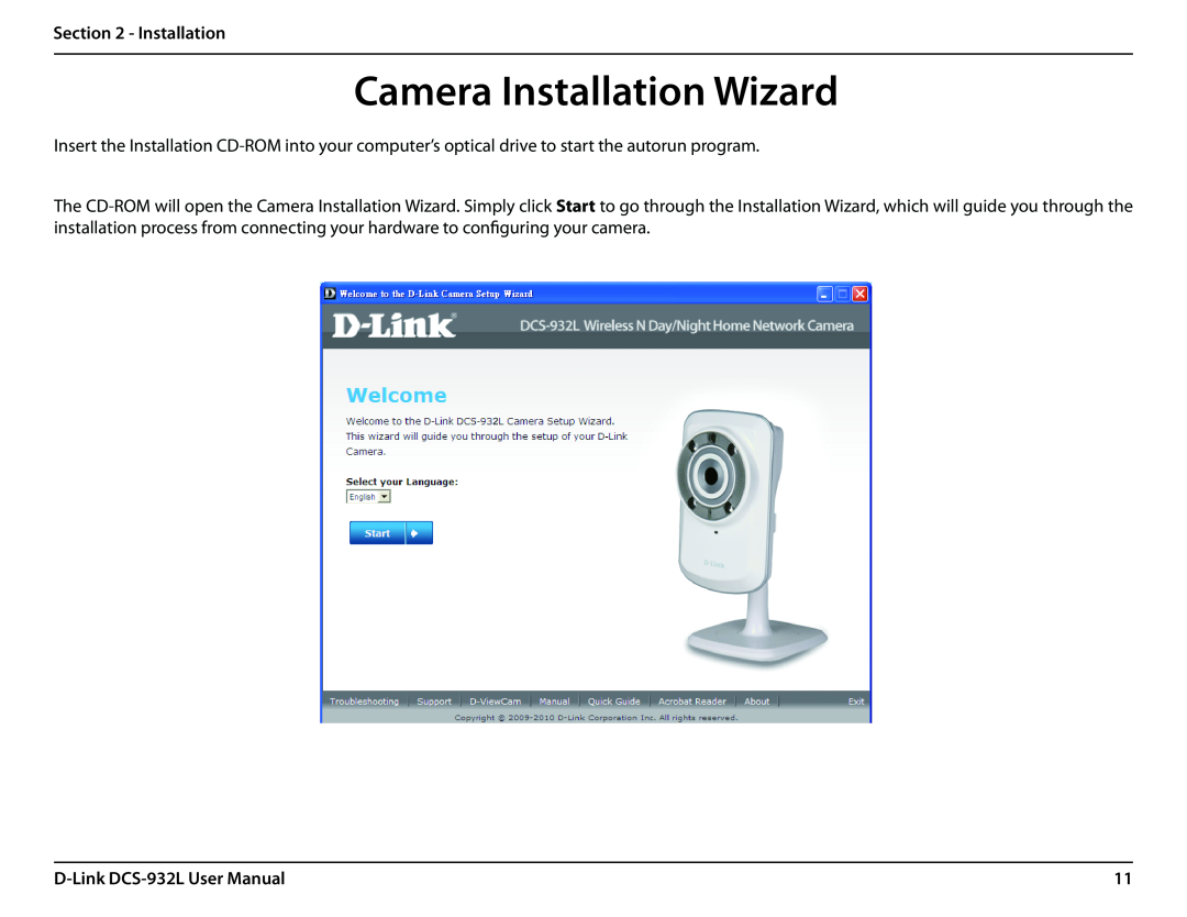 LG Electronics user manual Camera Installation Wizard, D-Link DCS-932L User Manual 