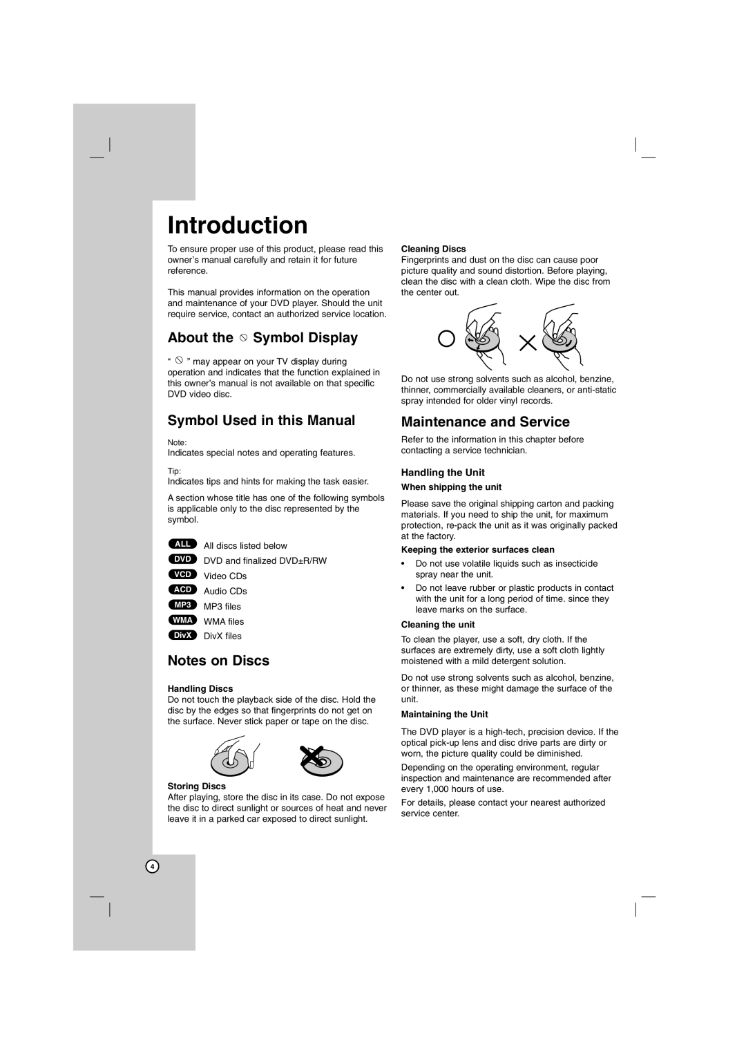 LG Electronics DGK775, DGK774 owner manual About the Symbol Display Symbol Used in this Manual, Maintenance and Service 