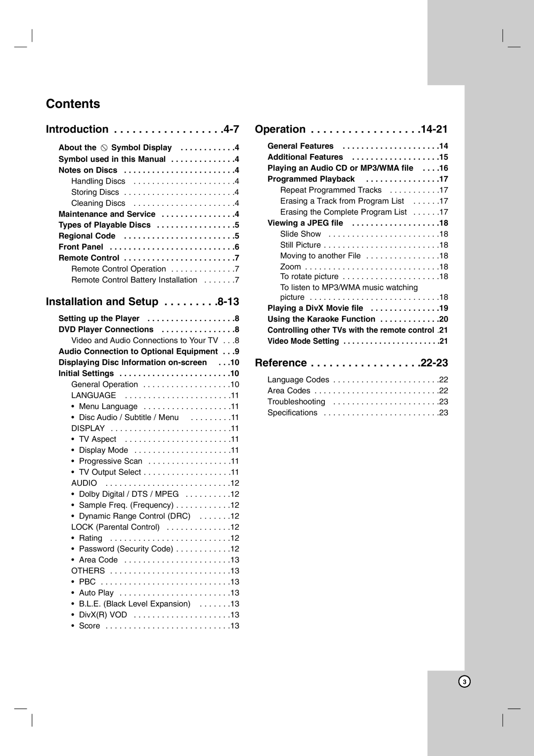 LG Electronics DK678X, DK676X, DK677X, DK673X owner manual Contents 