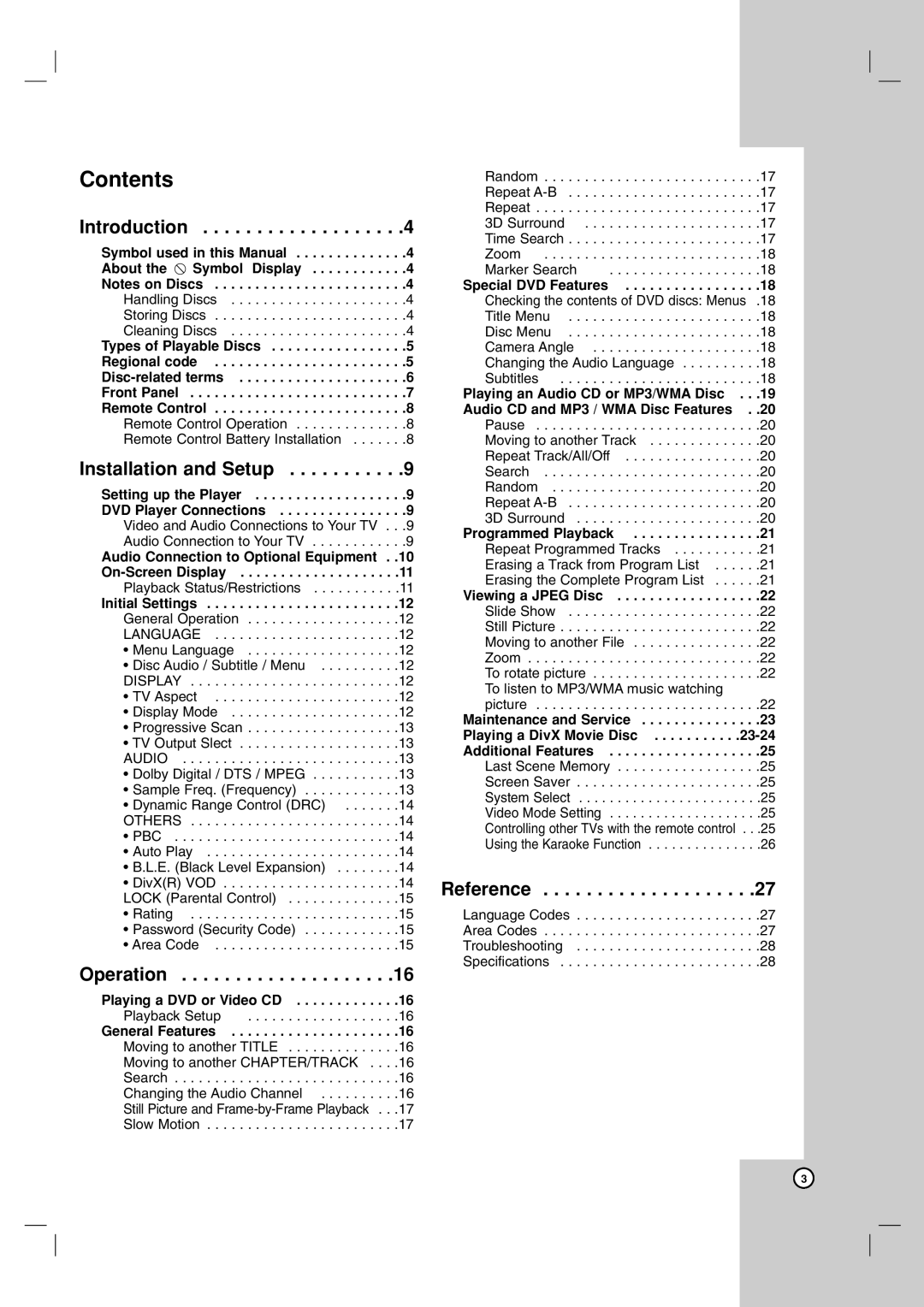 LG Electronics DK577XB, DKE575XB, DK578XB, DKE573XB, DKE574XB owner manual Contents 