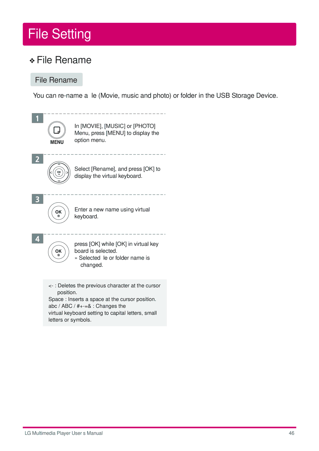 LG Electronics DP1B, DP1W user manual File Rename 