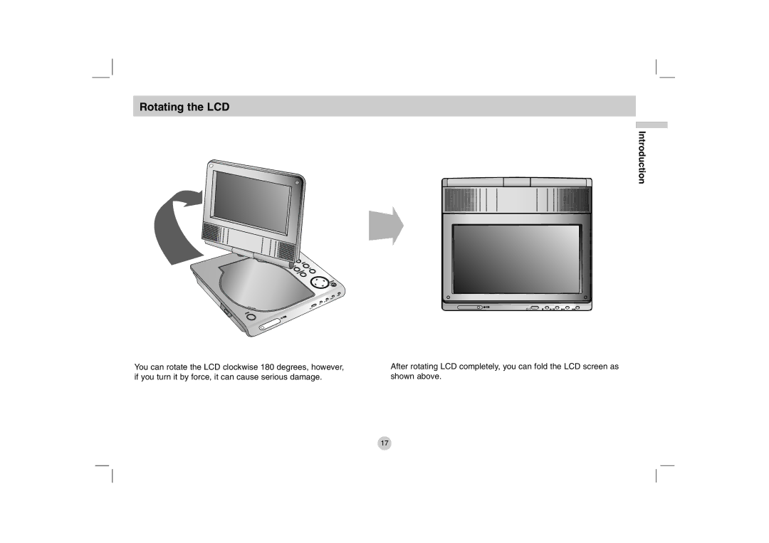 LG Electronics DP771 owner manual Rotating the LCD 