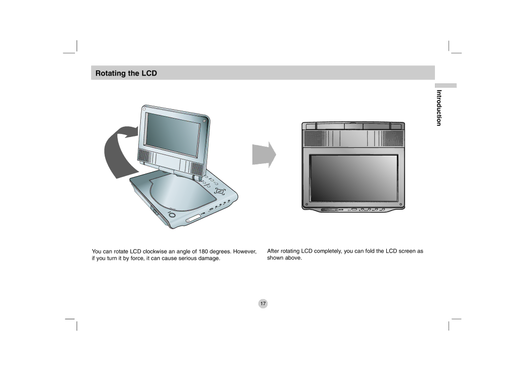 LG Electronics DP280-N, DP781 owner manual Rotating the LCD 