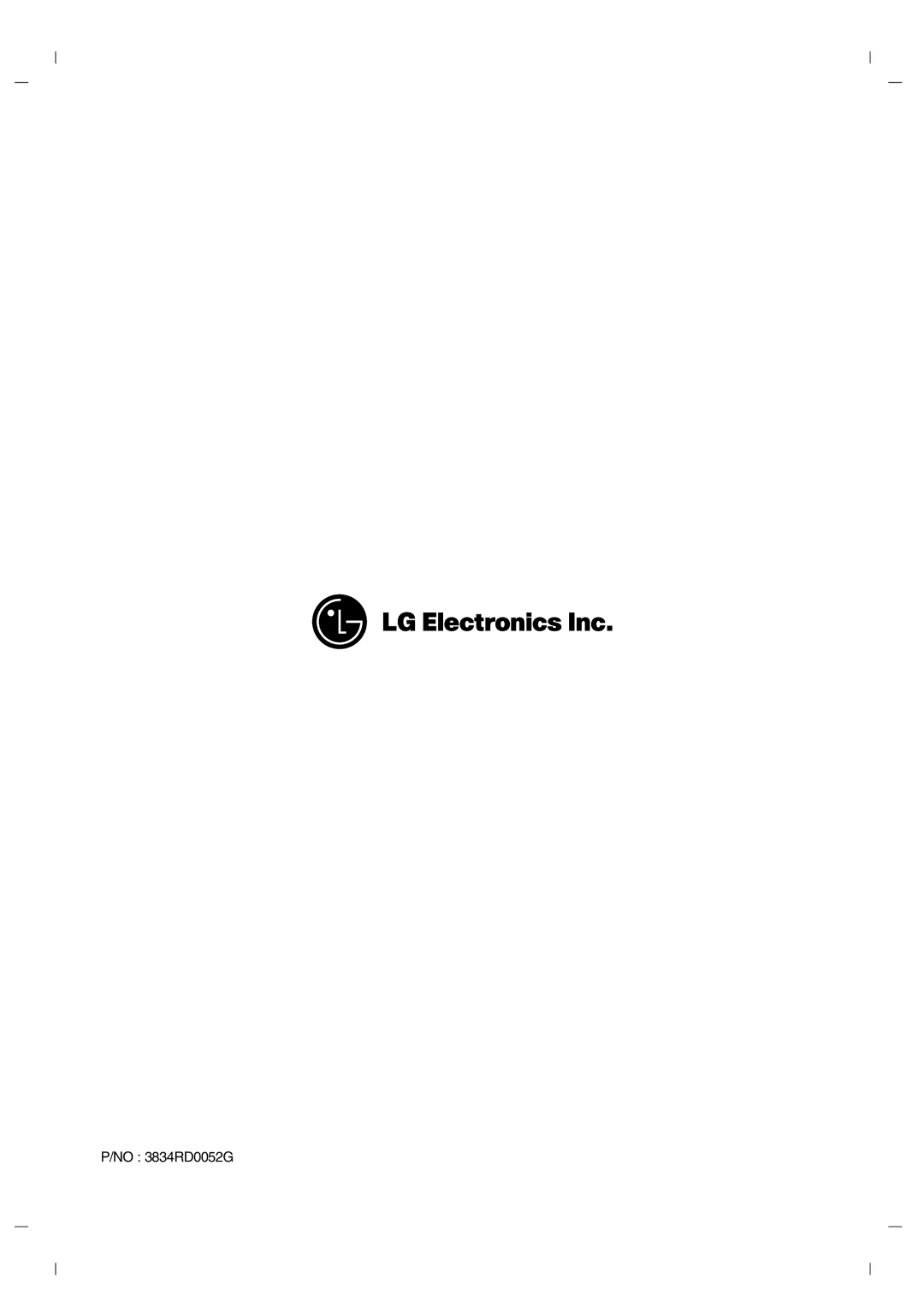 LG Electronics DR7400 owner manual No 3834RD0052G 